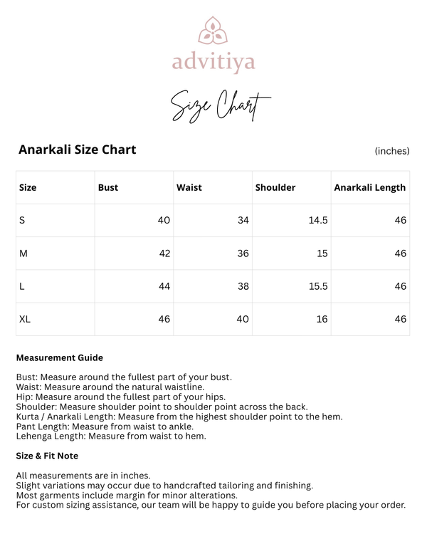 Bela Size Chart
